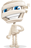 Little Mummy Kid Cartoon Vector Character AKA Fiddo the Mummy Kiddo